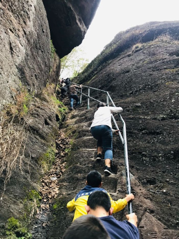 "有一段路非常陡峭，全是木阶梯，这时上坡会很吃力，如果先爬山后游湖的话，这段路就变成下坡了，会好走很多_冠豸山国家级风景名胜区"的评论图片